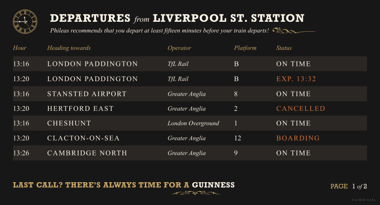 Mr Fogg’s Departure Board for Raspberry Pi