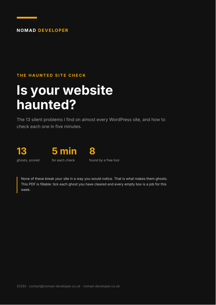 Cover of the Haunted Site Check