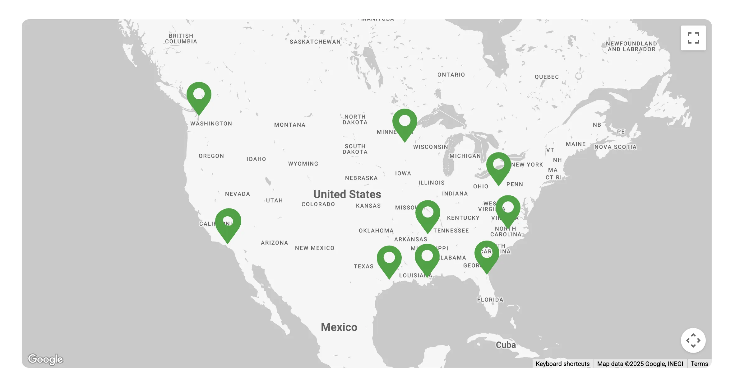 Standard Google Maps style with default appearance
